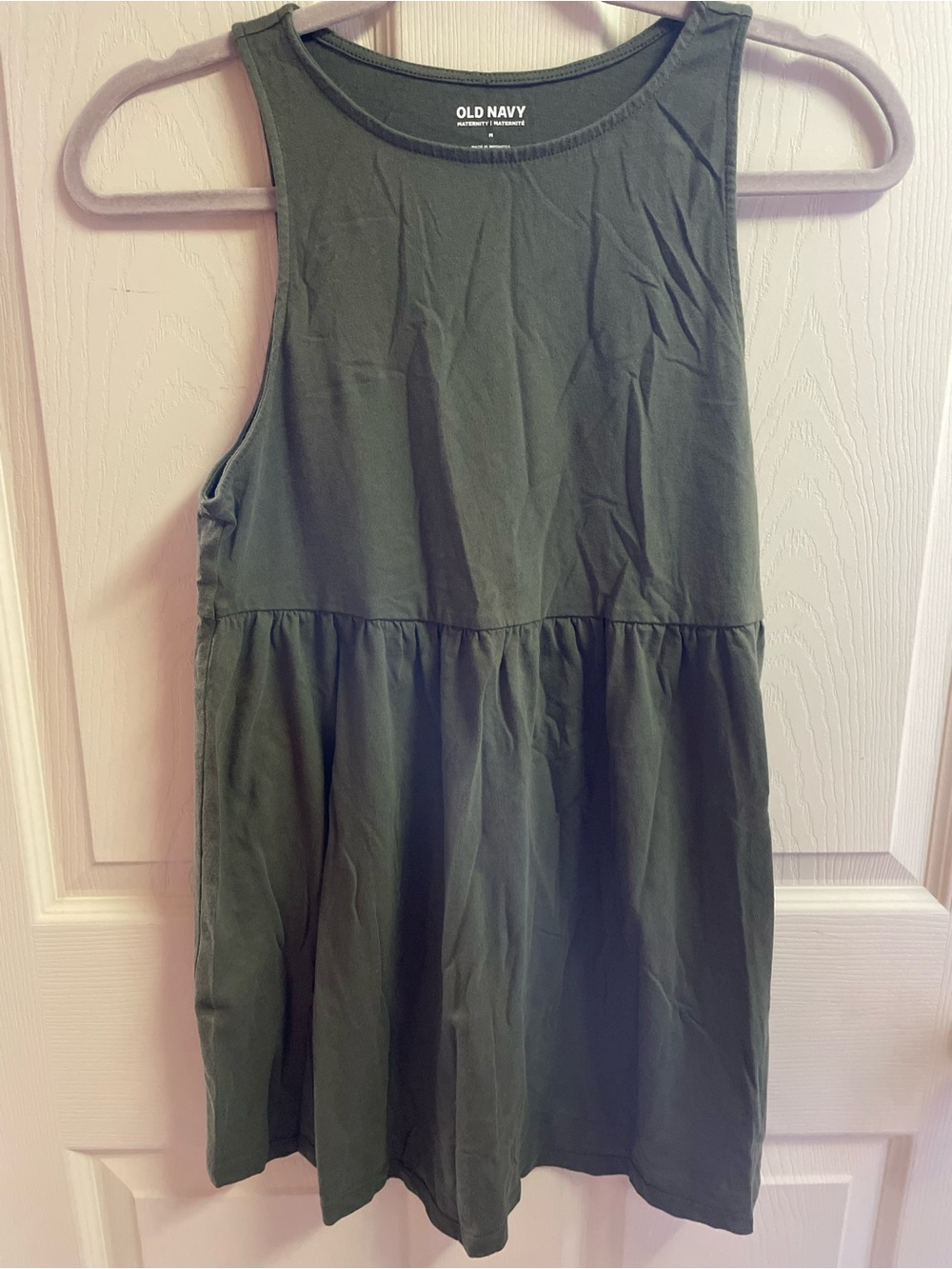 Old Navy Olive Green Sleeveless Peplum Tank Dress